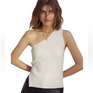 Aritzia Wilfred canto wool-blend one shoulder knit top Size Small